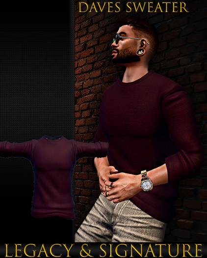 -EPIC- mens Daves sweater red wine Legacy & Sig unpack me