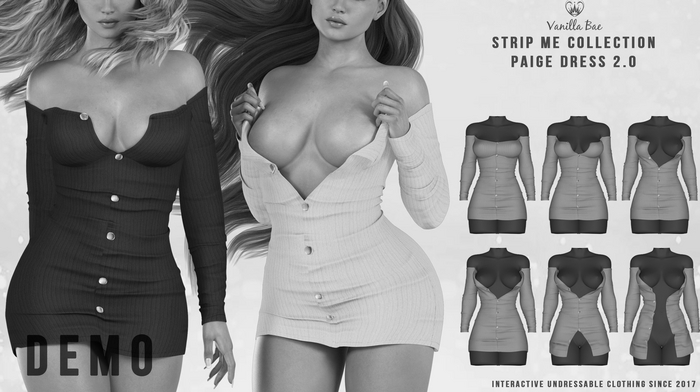 *Vanilla Bae* Paige Dress 2.0 - DEMO - Strip Me Interactive - Maitreya / LaraX / Legacy / Ebody Reborn/ Waifu