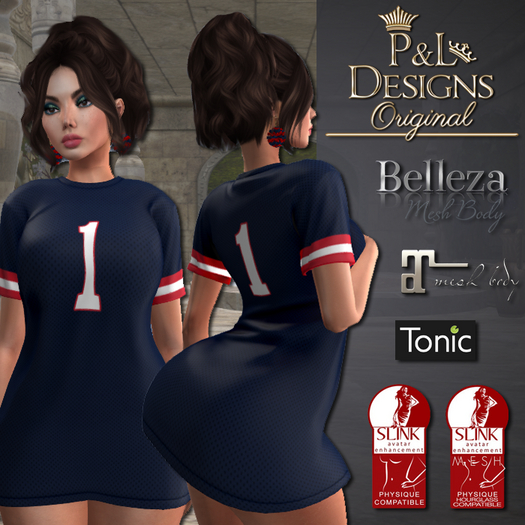 [P&L] - Football Jersey Dress Set - Blue and Red