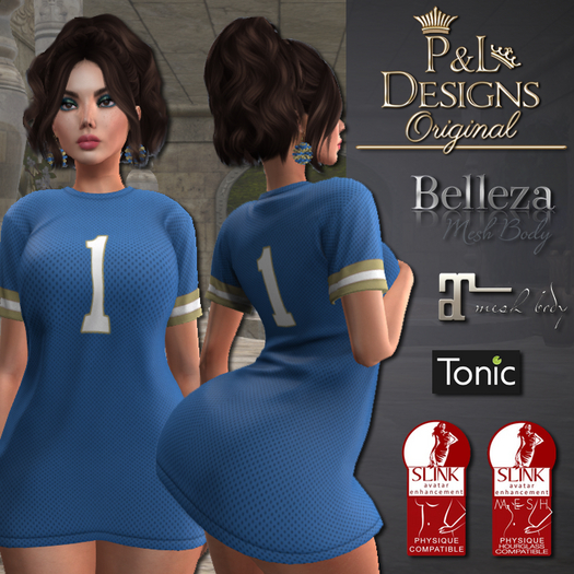 [P&L] - Football Jersey Dress Set - Blue and Gold