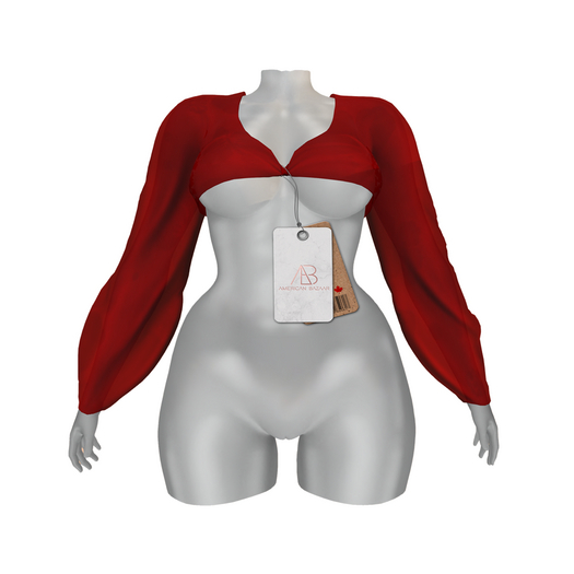 [AB] AMERICAN BAZAAR Chiffon Top Red