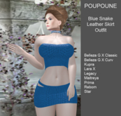 POUPOUNE Blue Snake Skin Skirt Outfit