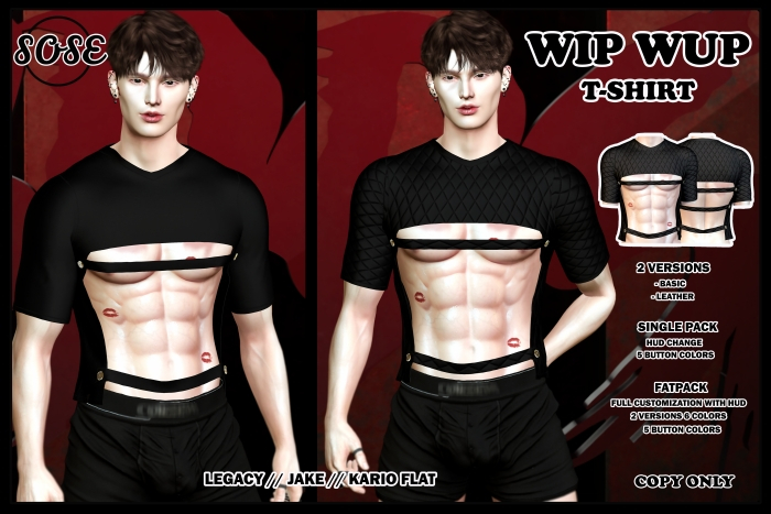 SOSE - WIP WUP T-SHIRT [LEATHER-BLACK]