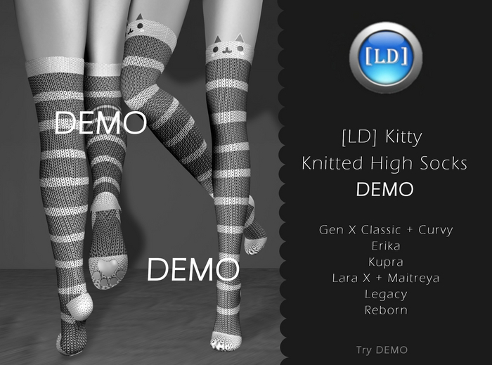 DEMO [LD] Kitty Knitted High Socks