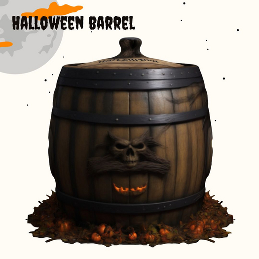 'MB' Halloween barrel