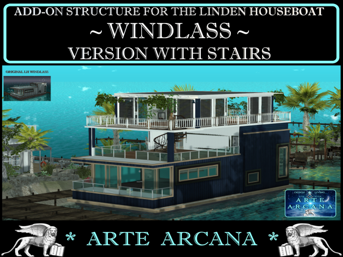 ADD-ON Complete extension for Linden Houseboat  WINDLASS ( Version with staircase) 