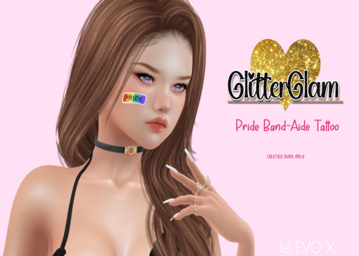 .GltterGlam.  - Pride Band-Aid Face Tattoo Evox {UnpackHud}