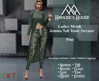 *HH* Ladies Mesh Jemma Tail Tunic Sweater Pine