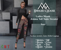 *HH* Ladies Mesh Jemma Tail Tunic Sweater Noir