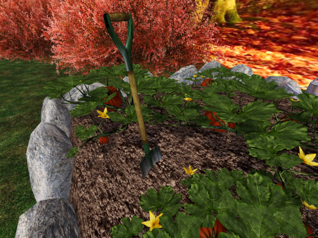 Potted Bed with Pumpkins 2