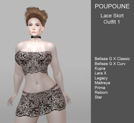 POUPOUNE Lace Skirt Outfit 1