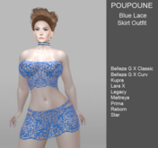 POUPOUNE Blue Lace Skirt Outfit 2