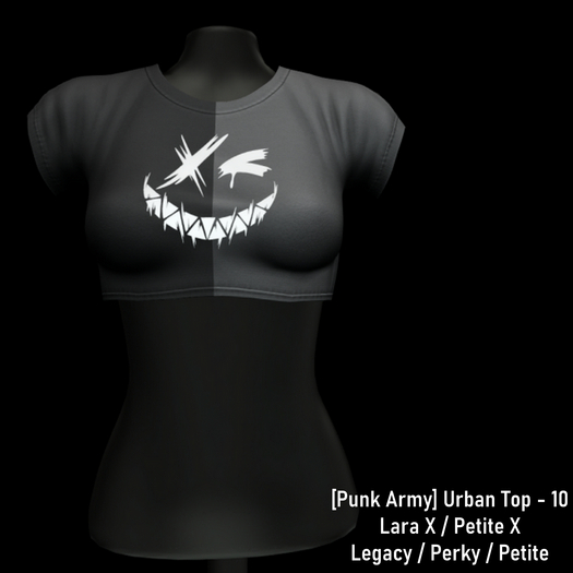 Second Life Marketplace - [Punk Army] Urban Top - 10 Fatpack