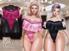 Kaithleen's Alina Ruffle Bodysuit - Lipstick