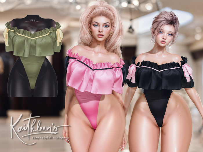 Kaithleen's Alina Ruffle Bodysuit - Green