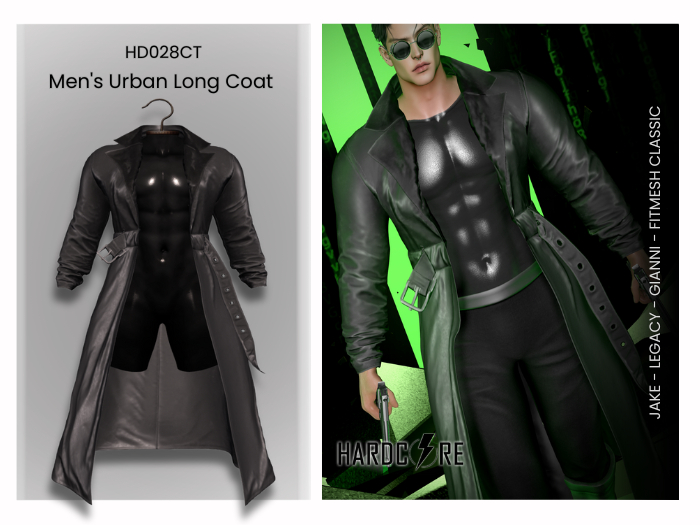 :: HARDCORE :: (HD028CT) Men's Urban Long Coat