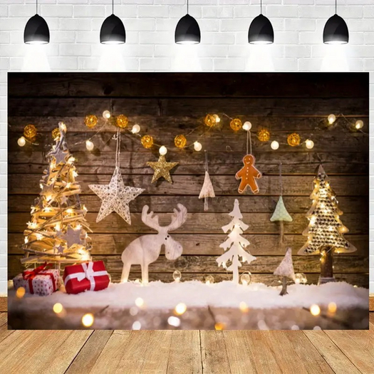 CHRISTMAS WOOD RUSTIC MOOSE BACKGROUND TEXTURE