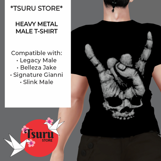 *Tsuru Store* Male T-Shirt - Heavy Metal