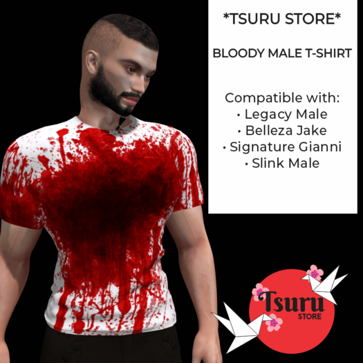 *Tsuru Store* Male T-Shirt - Bloody