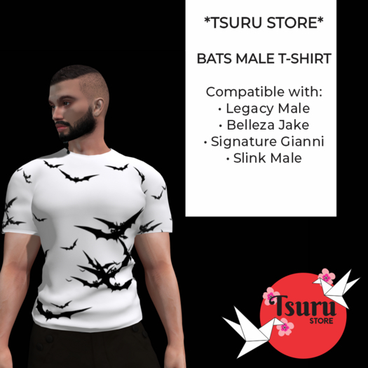 *Tsuru Store* Male T-Shirt - Bats