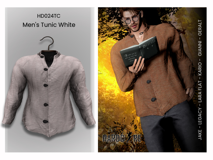 :: HARDCORE :: (HD024TC) Men's Tunic - White