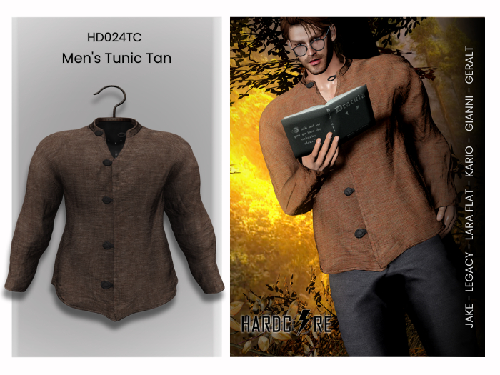 :: HARDCORE :: (HD024TC) Men's Tunic - Tan
