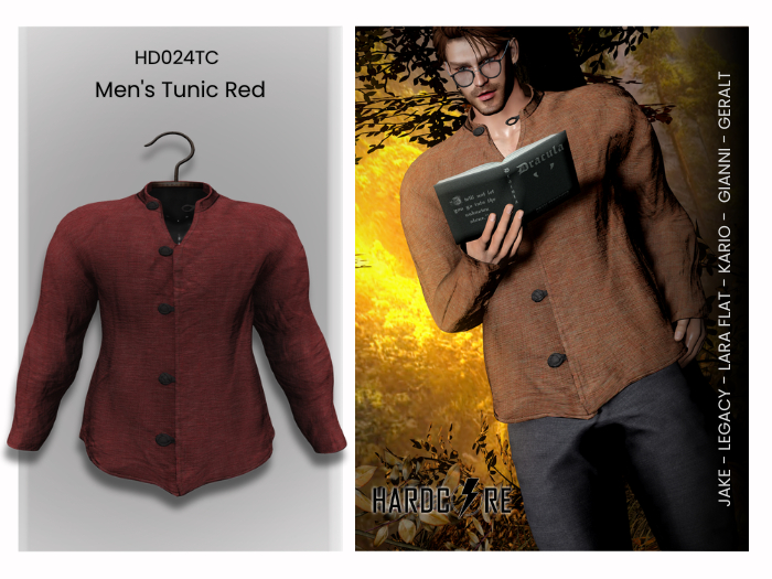 :: HARDCORE :: (HD024TC) Men's Tunic - Red