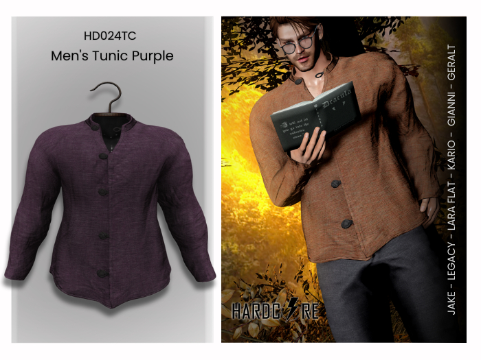 :: HARDCORE :: (HD024TC) Men's Tunic - Purple