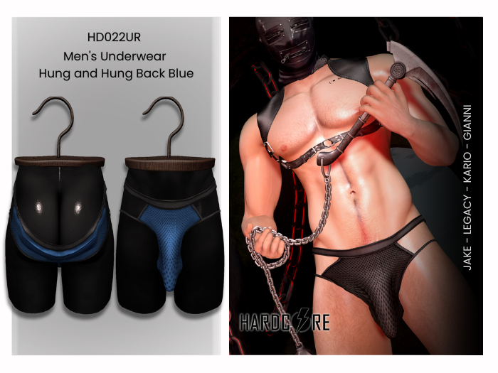 :: HARDCORE :: (HD022UR) Underwear Hung & Back - Blue