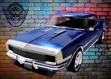 68 SS/RS CAMARO BLUE CAR