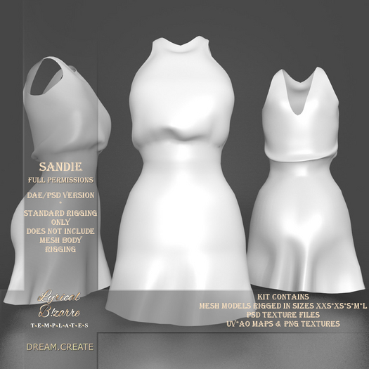 !Lyrical B!zarre Templates! - Sandie MESH DAE Version