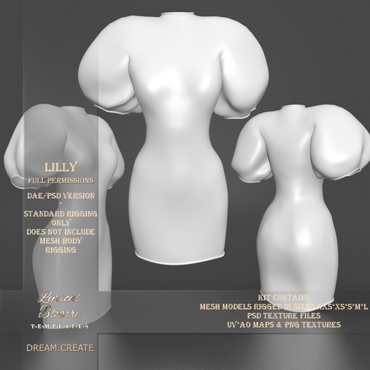 !Lyrical B!zarre Templates! - Lilly MESH DAE Version