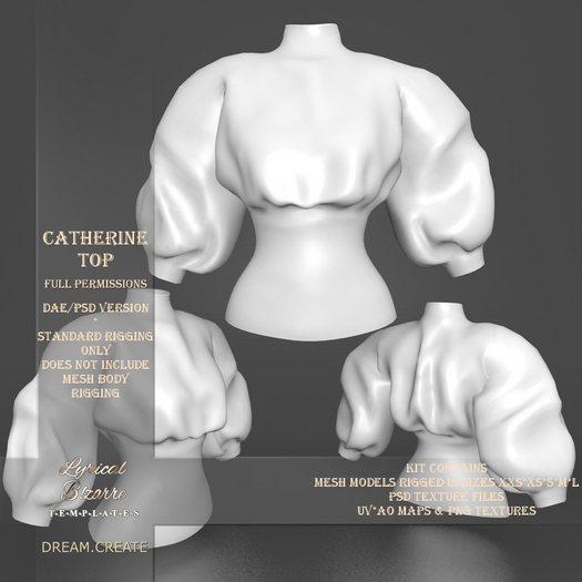 !Lyrical B!zarre Templates! - Catherine Top MESH DAE Version