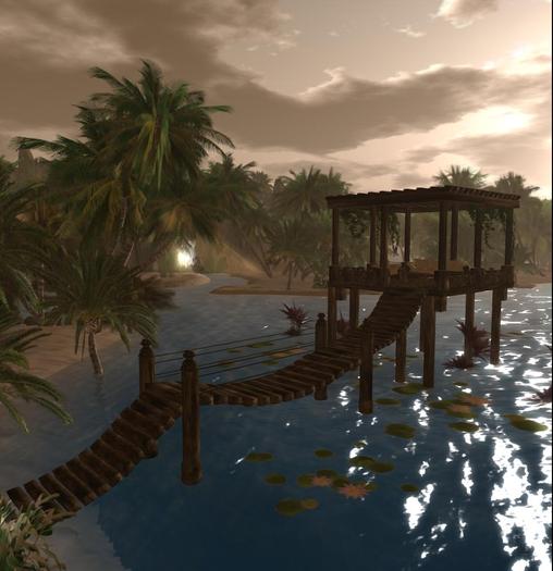 Beach house and pier whit animatet furn