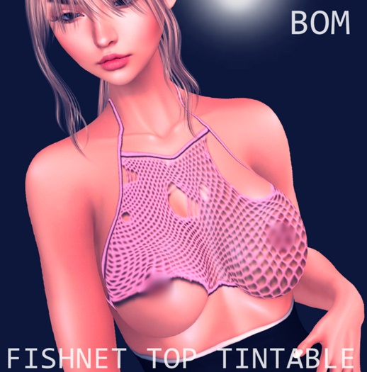 Ripped Fishnet Top -Tintable BOM