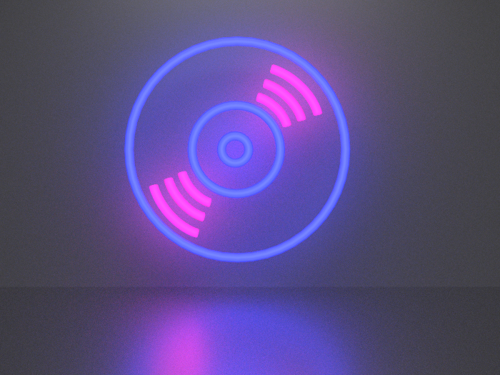 Disc neon sign Full Permission