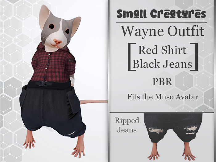 Small Creatures - Wayne Muso - Red Shirt Black Jeans