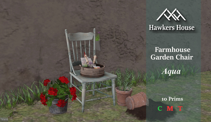 *HH* Farmhouse Garden Chair Aqua