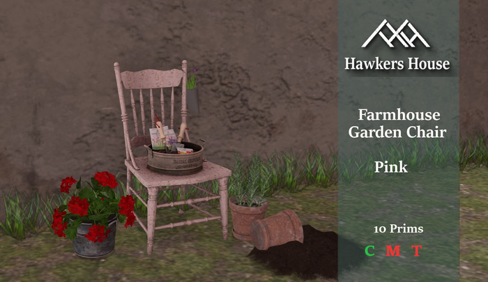 *HH* Farmhouse Garden Chair Pink
