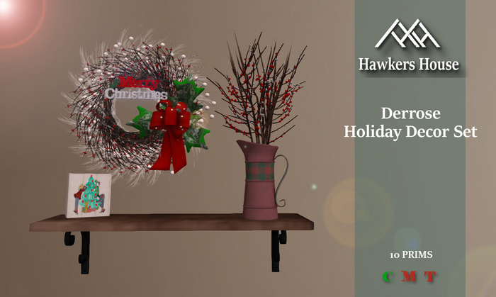 *HH* Derrose Holiday Decor Set