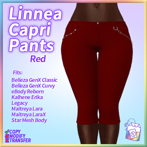 ~TL~ Linnea Capri Pants Red