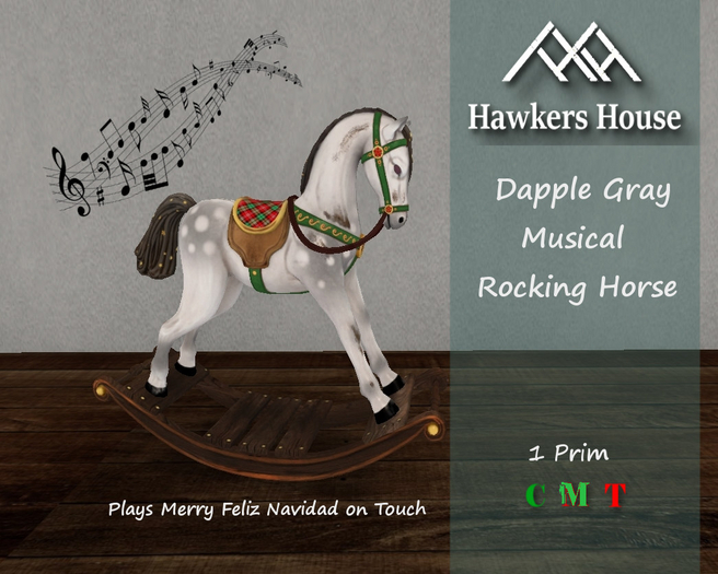 *HH* Dapple Gray Musical Rocking Horse