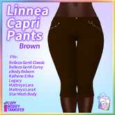 ~TL~ Linnea Capri Pants Brown