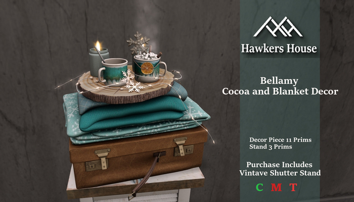 *HH* Bellamy Cocoa and Blanket Decor