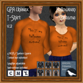 GPA Unisex T-Shirt BOM - Halloween Costume Print v.2
