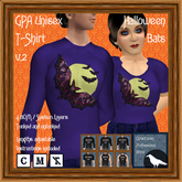 GPA Unisex T-Shirt BOM - Halloween Bats Print v.2