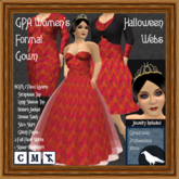 GPA Women's Formal Gown BOM - Halloween Webs Print