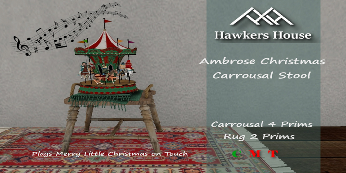 *HH* Ambrose Christmas Carrousal Stool