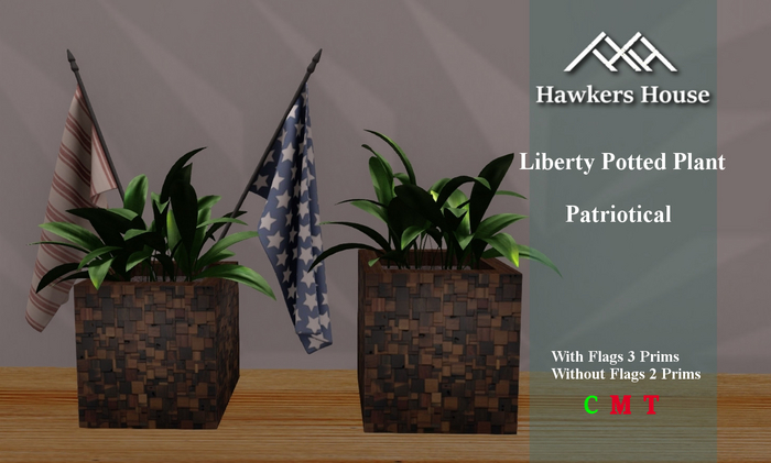 *HH* Liberty Potted Plant Patriotic