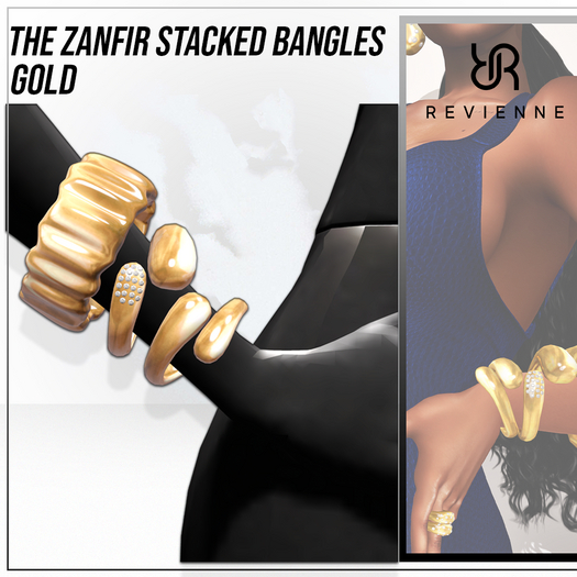 Revienne: The Zanfir Stacked Bangles [GOLD]